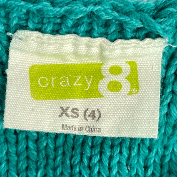 Crazy 8 Girls Cable Knit Hooded Poncho Soft Cotton Acrylic Blend Green XS 4 - Picture 9 of 12